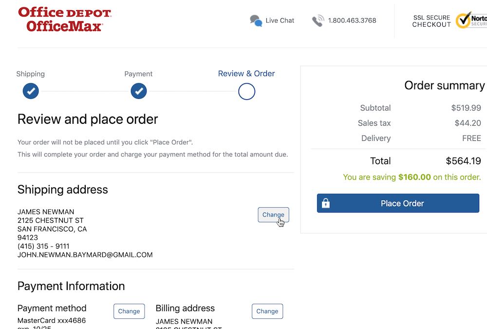 5 ‘Order Review’ UX Implementations That Make Office Depot BestinClass Articles Baymard