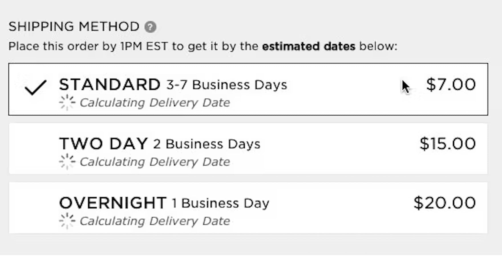 Shipping Delivery Estimate - Shipping/Delivery Estimate - Delivery Dates